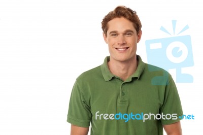 Smiling Handsome Guy Isolated Over White Stock Photo