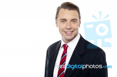 Smiling Portrait Of Successful Business Enterprise Stock Photo