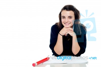 Smiling Schoolgirl Stock Photo