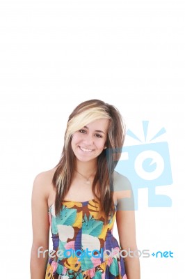 Smiling Teenage Girl Stock Photo