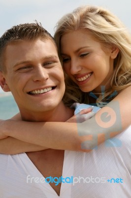 Smiling Young Couple Stock Photo