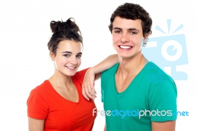 Smiling Young Couples Stock Photo