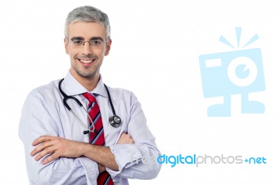 Smiling Young Doctor Isolated On White Stock Photo
