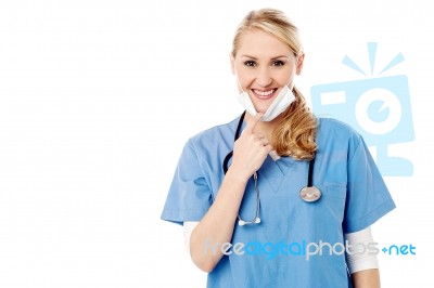 Smiling Young Female Surgeon Stock Photo Smiling Young Female Surgeon Stock Photo