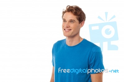 Smiling Young Man Looking Away Stock Photo Smiling Young Man Looking Away Stock Photo