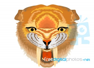 Smilodon Sabre Tooth Cat Stock Image