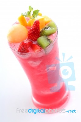 Smoothie With Fruits Stock Photo