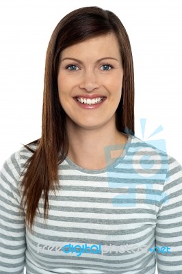 Snap Shot Of A Cheerful Young Woman Stock Photo