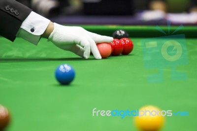 Snooker Referee Stock Photo