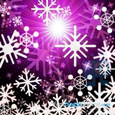 Snowflake Background Means Snowing Sun And Winter
 Stock Image