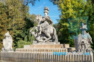 Sobieski Monument By Franciszek Pinck In Warsaw Stock Photo