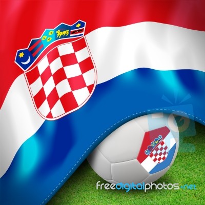 Soccer Ball And Flag Euro Croatia Stock Image