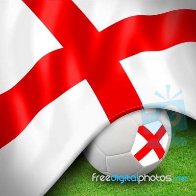 Soccer Ball And Flag Euro England Stock Image