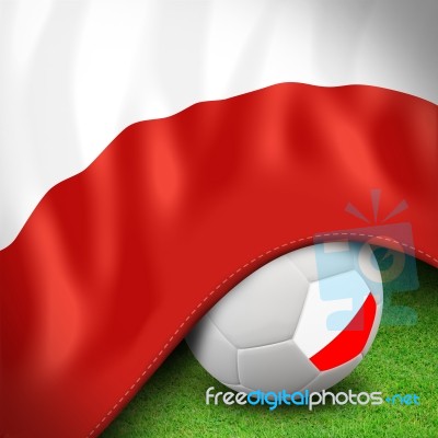 Soccer Ball And Polish Flag Stock Image