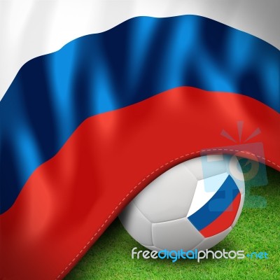 Soccer Ball And Russian Flag Stock Image