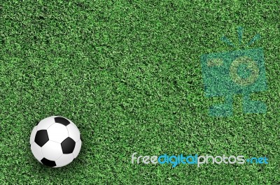 Soccer Ball On Green Grass Stock Image