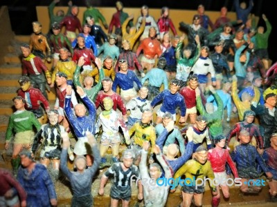 Soccer Crowd Miniature Toys Stock Photo