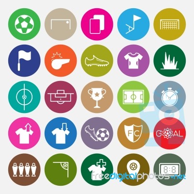 Soccer Icons Set Circle  Illustration Stock Image