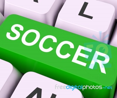 Soccer Key Means Football Or Rugby Stock Image