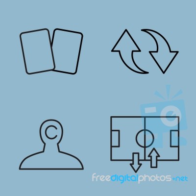 Soccer Line Icon Set Stock Image
