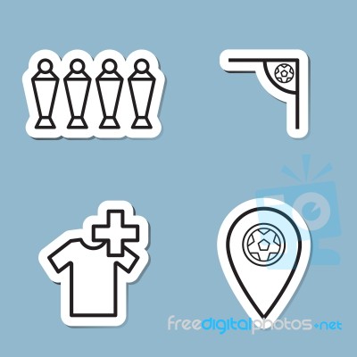 Soccer Line Icon Set Stock Image