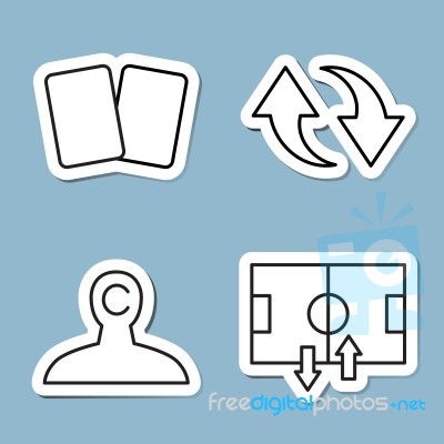 Soccer Line Icon Set Stock Image