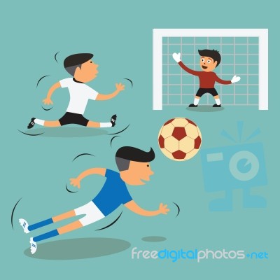 Soccer Player Run Stock Image