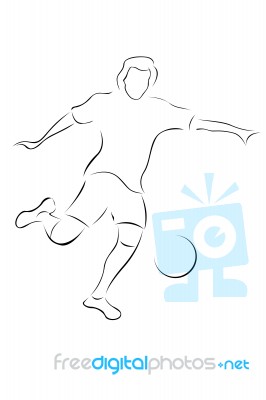 Soccer Player Sketch Stock Image