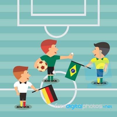 Soccer Referees Team Stock Image