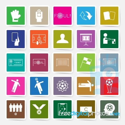 Soccer Sticker Icons Set  Illustration Stock Image
