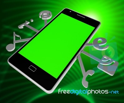 Social Media Phone Shows World Wide Web And Cellphone Stock Image