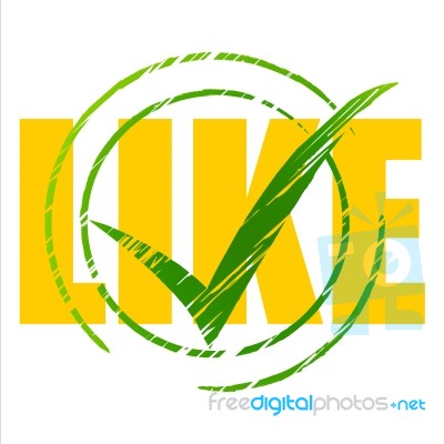Social Media Represents Tick Symbol And Facebook Stock Image