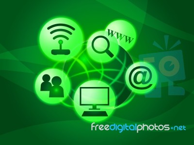 Social Media Represents World Wide Web And Communication Stock Image