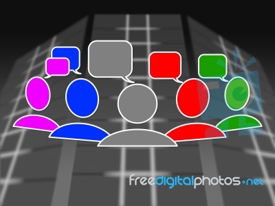 Social Media Shows News Feed And Communication Stock Image