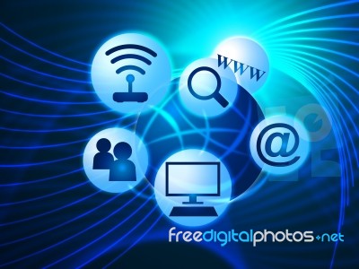 Social Media Shows World Wide Web And Blogging Stock Image