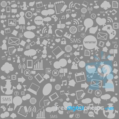 Social Network Background With Media Icons Stock Image