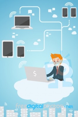 Social Network Businessman Stock Image