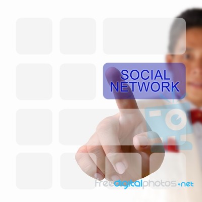 Social Network Button On Keyboard Stock Image