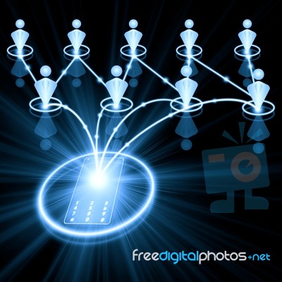 Social Network with phone Stock Image