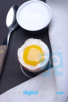 Soft Boiled Eggs Stock Photo