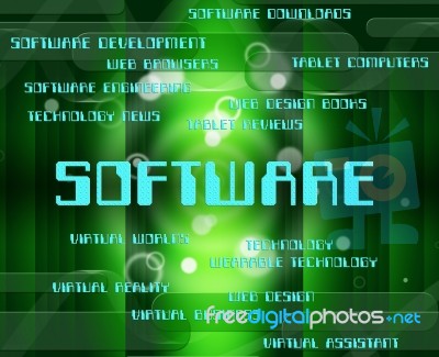 Software Word Indicates Shareware Text And Programming Stock Image