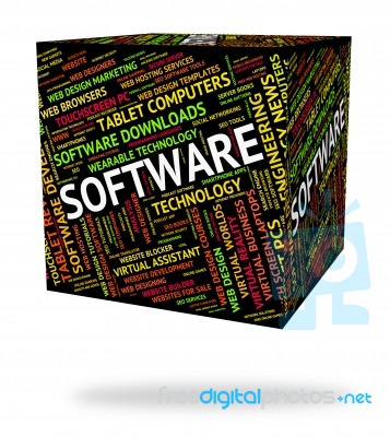Software Word Means Computers Words And Shareware Stock Image