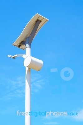 Solar Energy Light Pole Road With Blue Sky Background Stock Photo Solar Energy Light Pole Road With Blue Sky Background Stock Photo