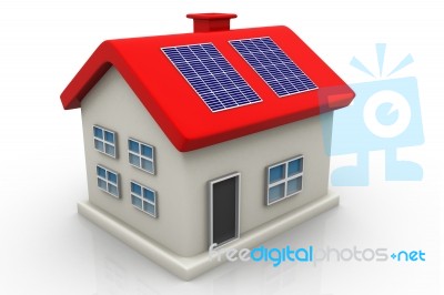 Solar Panel On House Stock Image