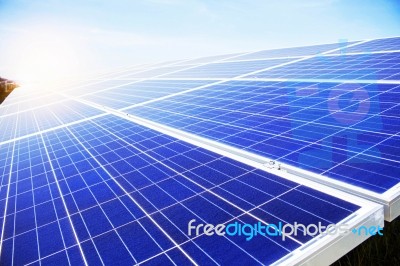 Solar Panels To Light During The Day Stock Photo