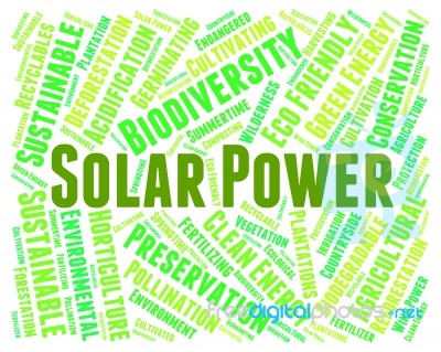 Solar Power Meaning Alternative Energy And Electricity Stock Image