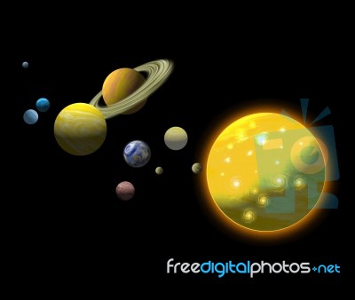 Solar System Planets Sun Stock Image