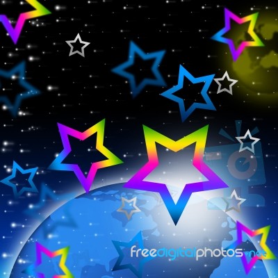 Solar System Stars Background Means Earth And Heavenly Bodies 
 Stock Image