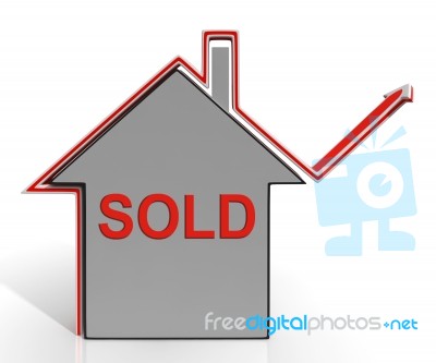 Sold House Shows Sale And Purchase Of Property Stock Image