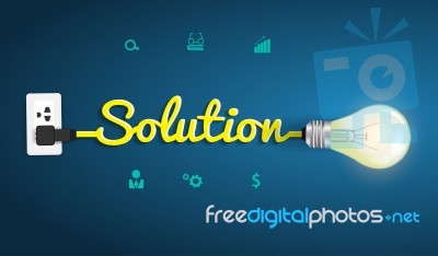 Solution Concept With Creative Light Bulb Idea Stock Image
